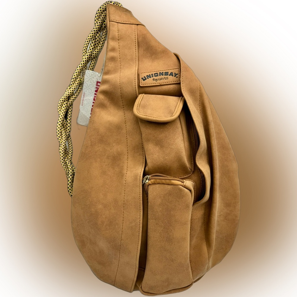 🌺UnionBay Vegan Leather Rope Sling Shoulder Backpack w/Braided Strap Unisex🌸🌺